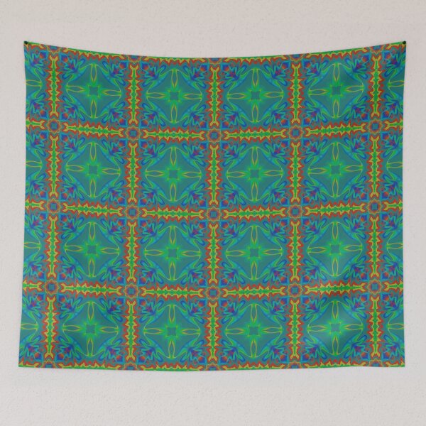 Item preview, Geometrical fractal art of rectangles and fixtures of parallel structures and saturated colors 82 designed and sold by Shape-And-Color.
