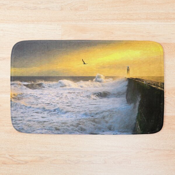 Item preview, Tynemouth Pier storm in the style of Cezanne designed and sold by Violaman.