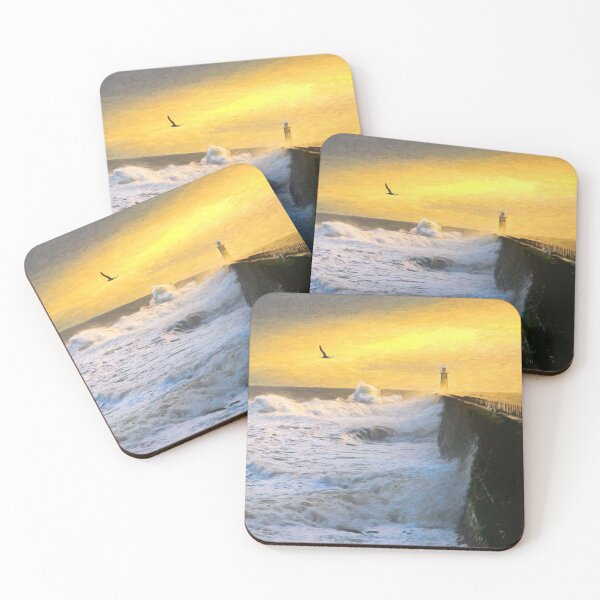 Item preview, Tynemouth Pier storm in the style of Cezanne designed and sold by Violaman.