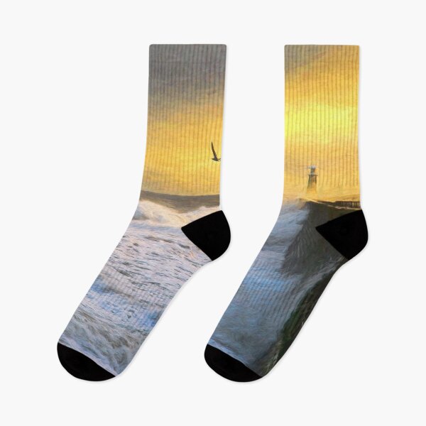 Item preview, Tynemouth Pier storm in the style of Cezanne designed and sold by Violaman.