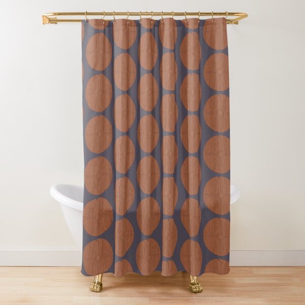 Brown Shower Curtain Medieval Ancient House Print for Bathroom 