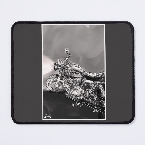 Item preview, Motorcycle hand drawn, black and white design designed and sold by dusso.