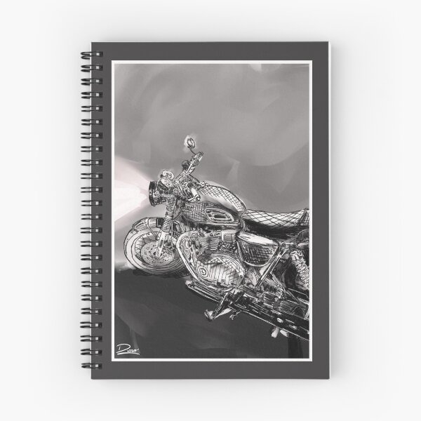 Item preview, Motorcycle hand drawn, black and white design designed and sold by dusso.