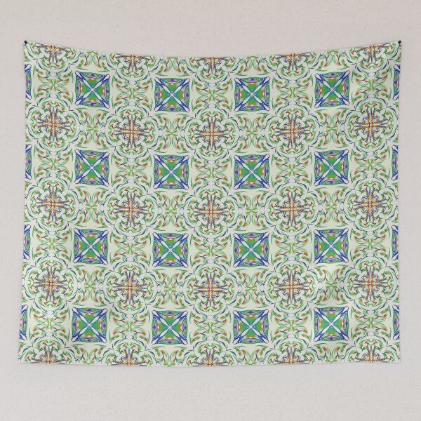 Item preview, Geometrical fractal art of rectangles and fixtures of parallel structures and saturated colors 104 designed and sold by Shape-And-Color.