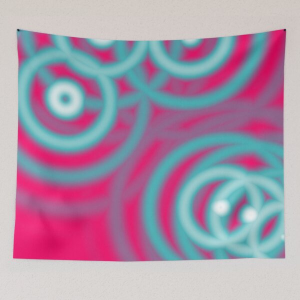 Item preview, 1980s modern abstract girly pattern hot pink Fuschia designed and sold by LEILA ART SPACE.