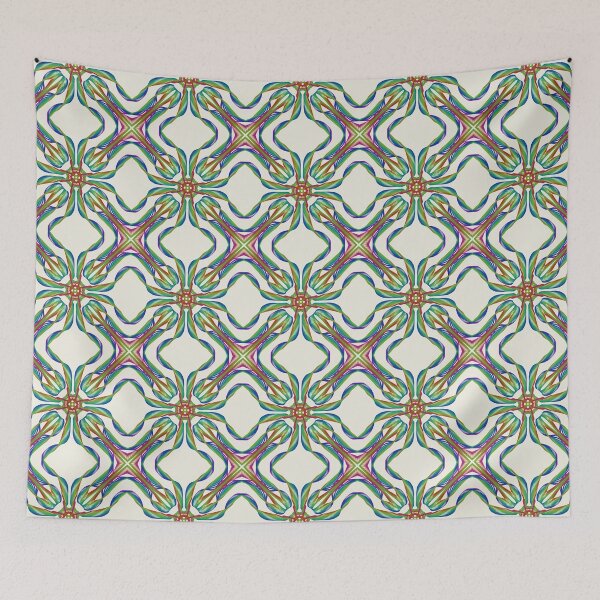 Item preview, Geometrical fractal art of rectangles and fixtures of parallel structures and saturated colors 112 designed and sold by Shape-And-Color.