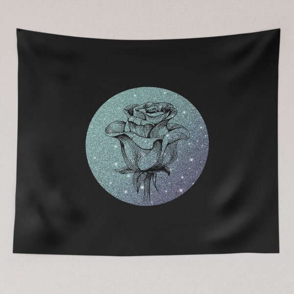 Item preview, Green Glitter Black LIne Rose designed and sold by HappyLifeCreate.