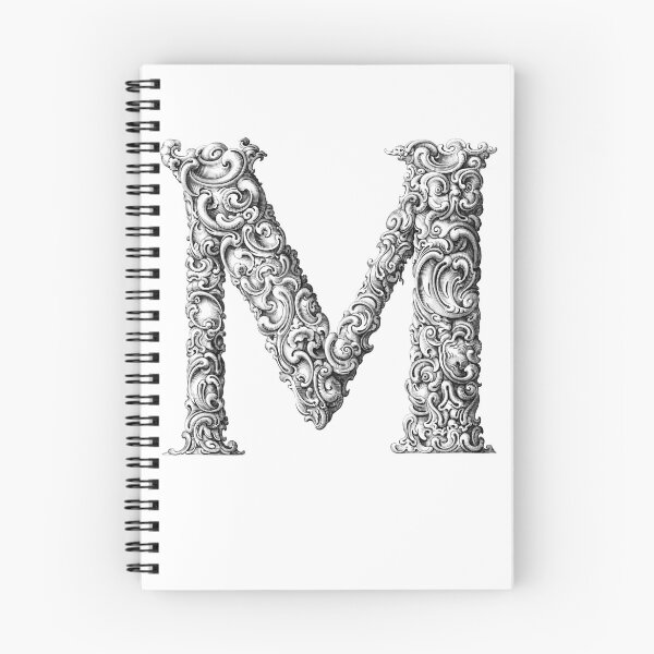 Item preview, Letter M Initial Capital M Alphabet M Monogram Engraving M Fancy Letters Of Love designed and sold by madeulaugh.