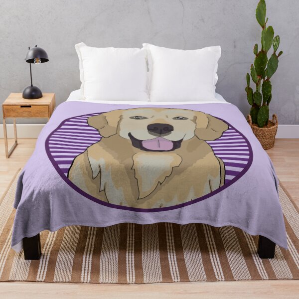 Item preview, Golden Retriever dog w/ Purple stripped circle designed and sold by AdoptNFTPets.