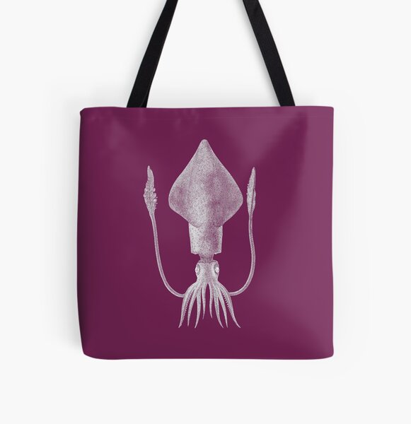 Squid (Purple) All Over Print Tote Bag