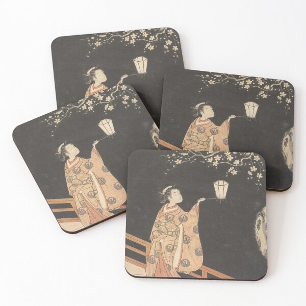 Item preview, Japanese Woman Admiring Plum Blossoms at Night designed and sold by Yumede.