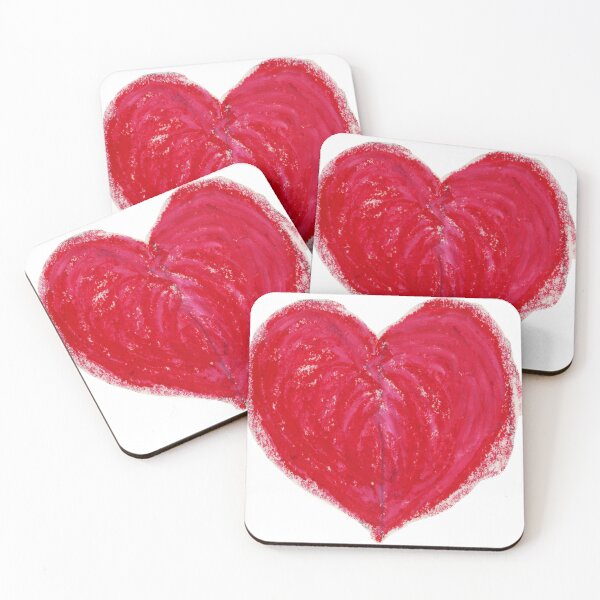 Item preview, Red Heart Drawn With Oil Pastels On Paper designed and sold by Crystal Odenkirk.
