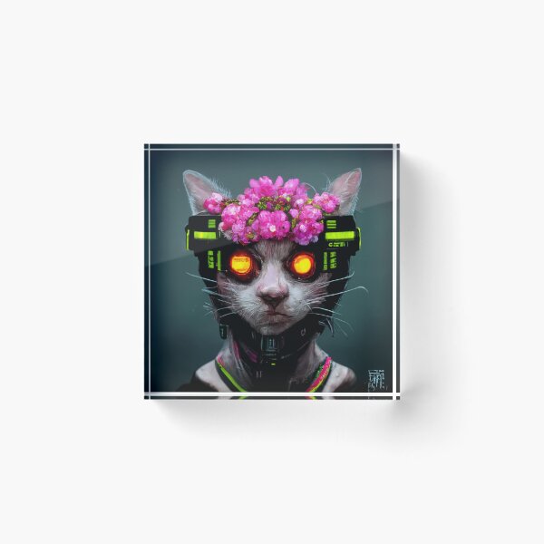Item preview, Flower Crown Cyber Cat V1 designed and sold by thelofidragon.