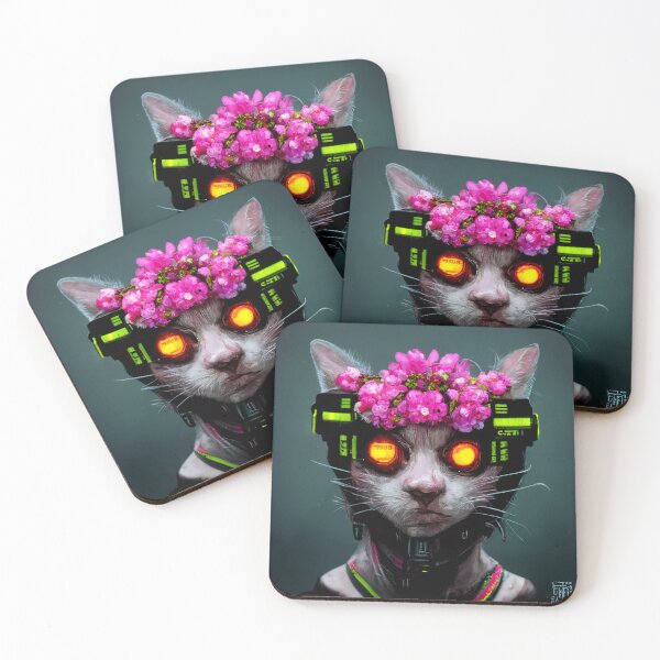 Item preview, Flower Crown Cyber Cat V1 designed and sold by thelofidragon.
