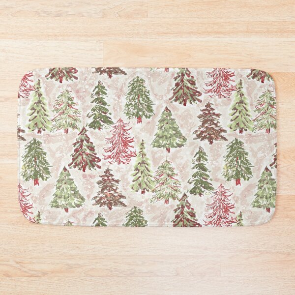 Item preview, Winter tree farm watercolor painterly Christmas trees designed and sold by Jacqueline Maldonado.