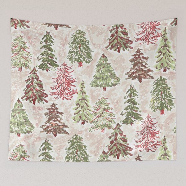 Item preview, Winter tree farm watercolor painterly Christmas trees designed and sold by Jacqueline Maldonado.
