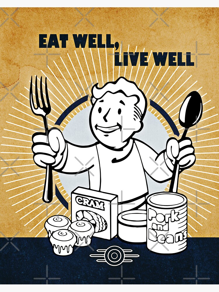 "Fallout 4 Boy Poster 2/14 ┃Eat Well, Live Well┃ VaultTec All In Game