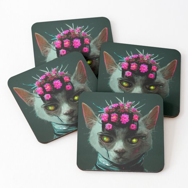 Item preview, Flower Crown Cyber Cat V2 designed and sold by thelofidragon.