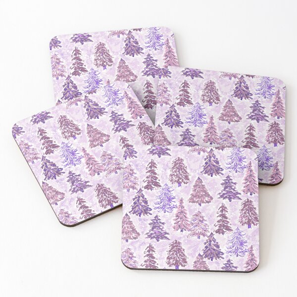 Item preview, Winter tree farm watercolor painterly Christmas trees purple designed and sold by Jacqueline Maldonado.