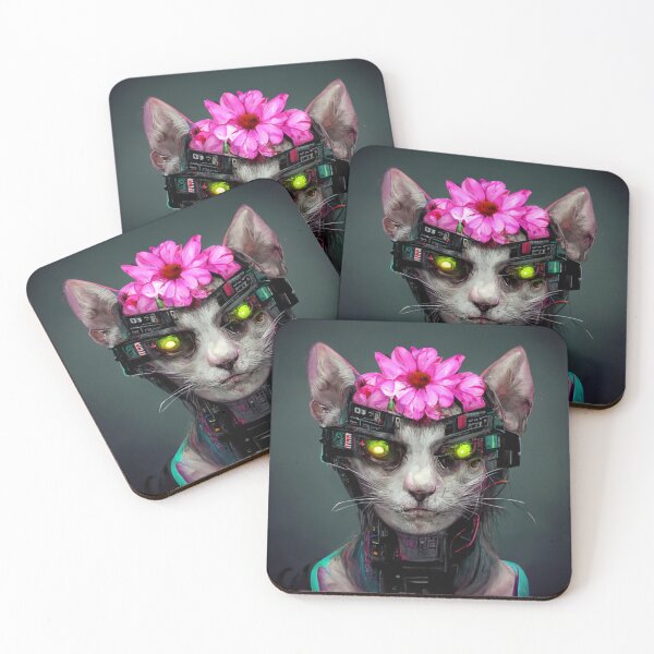 Item preview, Flower Crown Cyber Cat V3 designed and sold by thelofidragon.