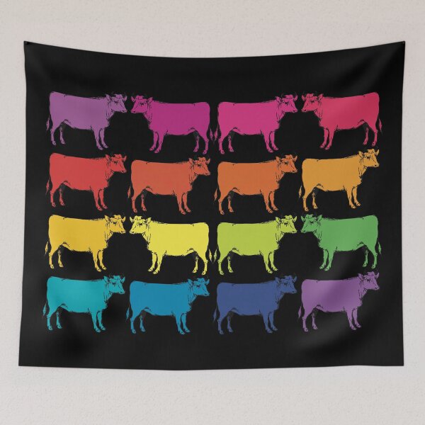 Item preview, Repeating Rainbow colored cows  designed and sold by marina63.