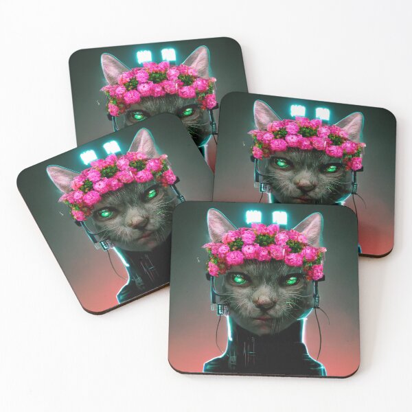 Item preview, Flower Crown Cyber Cat V4 designed and sold by thelofidragon.