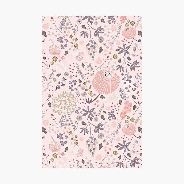 Field of Flowers in Pink and Purple Photographic Print