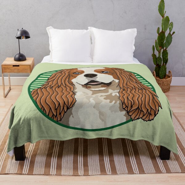 Item preview, Cavalier King Charles Spaniels dog w/ Green stripped circle designed and sold by AdoptNFTPets.