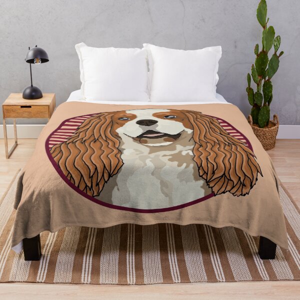 Item preview, Cavalier King Charles Spaniels dog w/ Red stripped circle designed and sold by AdoptNFTPets.