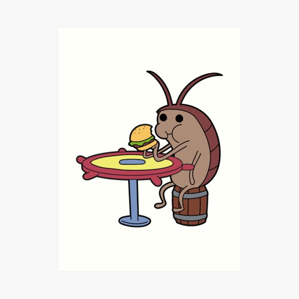 "Cockroaches Eating Krabby Patty" Art Print By Dvnxl | Redbubble