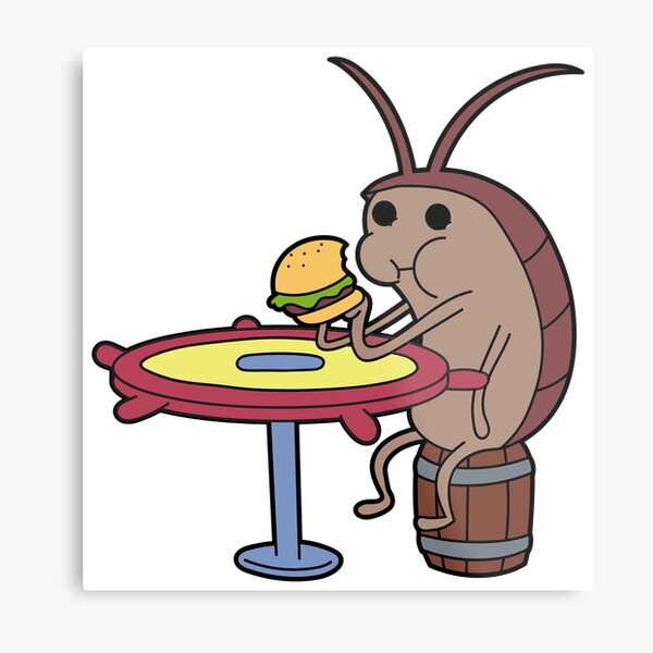 "Cockroaches eating Krabby Patty" Metal Print by dvnxl | Redbubble
