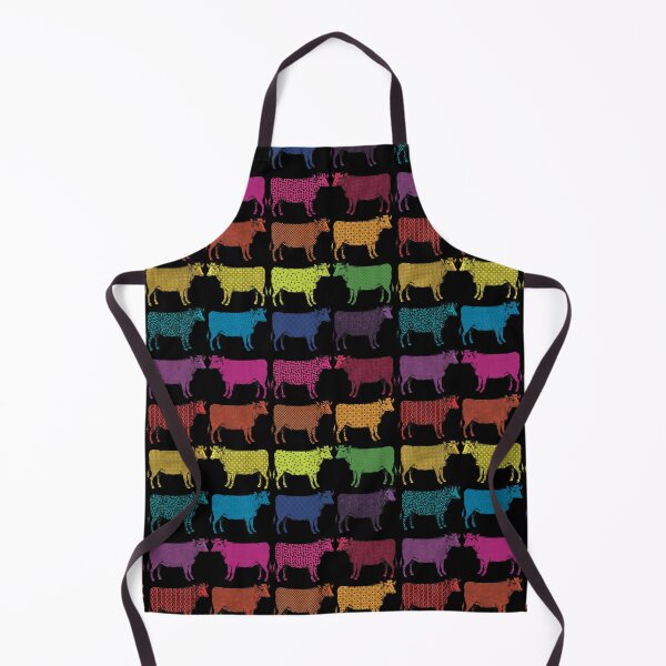 Item preview, Repeating Rainbow colored and decorated cows  designed and sold by marina63.