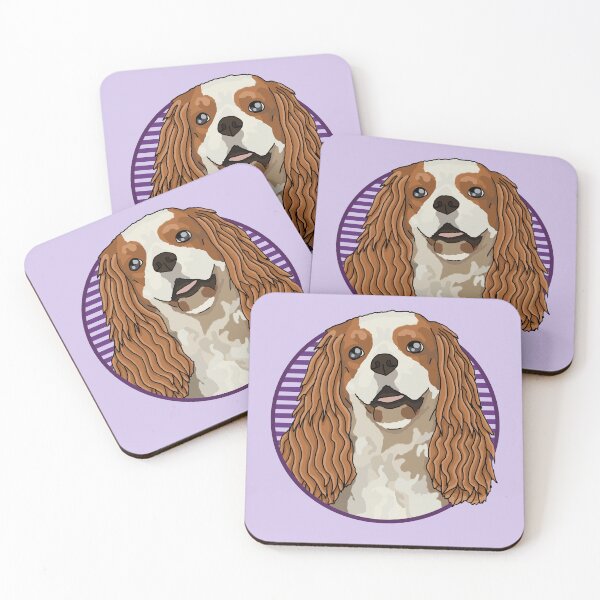 Item preview, Cavalier King Charles Spaniels dog w/ Purple stripped circle designed and sold by AdoptNFTPets.