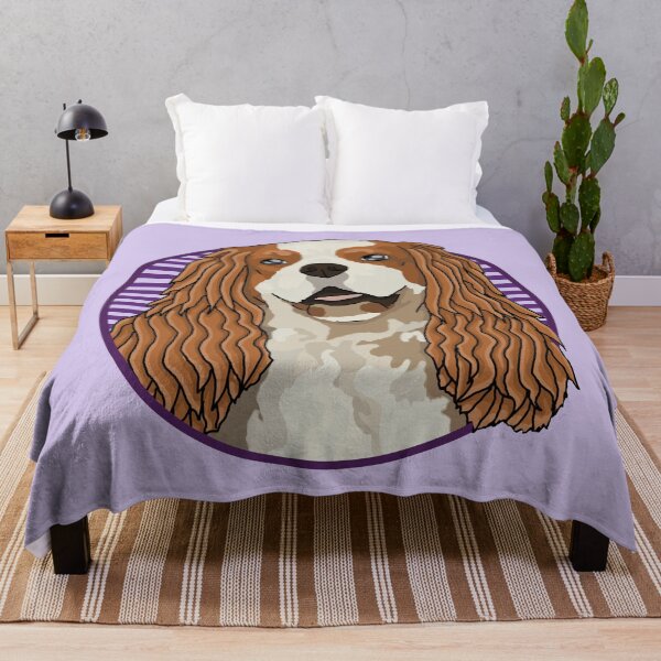 Item preview, Cavalier King Charles Spaniels dog w/ Purple stripped circle designed and sold by AdoptNFTPets.