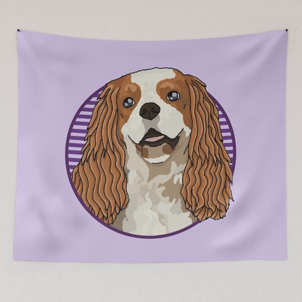 Item preview, Cavalier King Charles Spaniels dog w/ Purple stripped circle designed and sold by AdoptNFTPets.