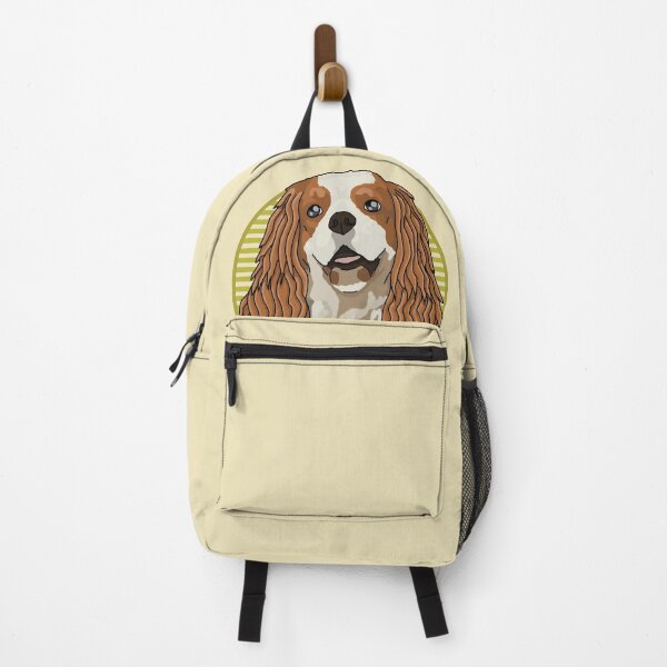 Item preview, Cavalier King Charles Spaniels dog w/ Yellow stripped circle designed and sold by AdoptNFTPets.