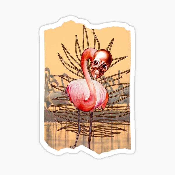 "Creepy Flamingo with human eyes" Sticker for Sale by AEROSPACE-IND ...