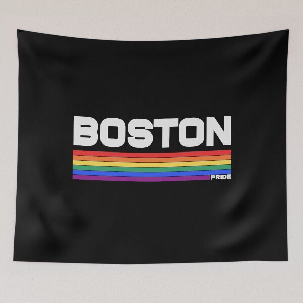 Item preview, Retro Boston LGBT Pride Flag Rainbow Stripe designed and sold by pixeljamz.