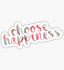 Choose Happiness Watercolor Flowers Sticker