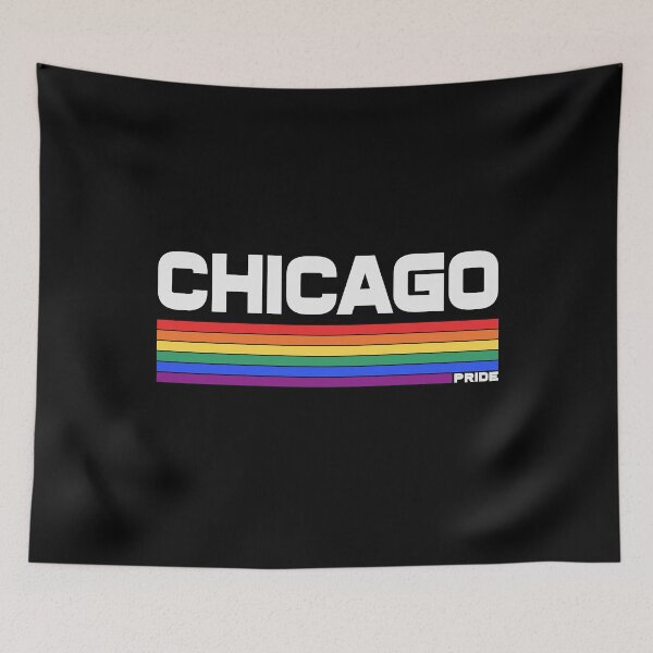 Item preview, Retro Chicago LGBT Pride Flag Rainbow Stripe designed and sold by pixeljamz.