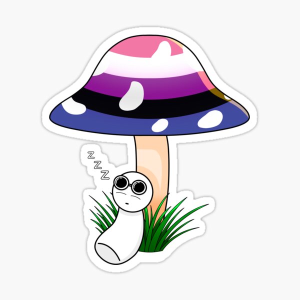 Gnf Genderfluid Pride Mushroom Sticker Sticker For Sale By