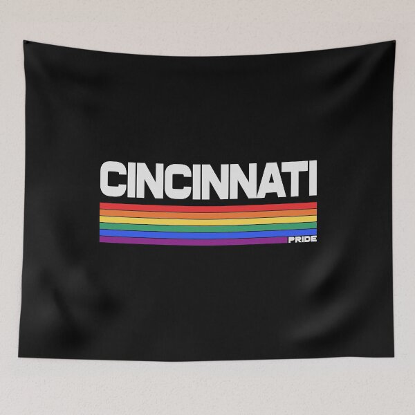 Item preview, Retro Cincinnati LGBT Pride Flag Rainbow Stripe designed and sold by pixeljamz.