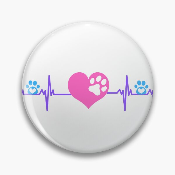 Item preview, A cool dog paw heartbeat line. Dog heart designed and sold by Doggymadness.