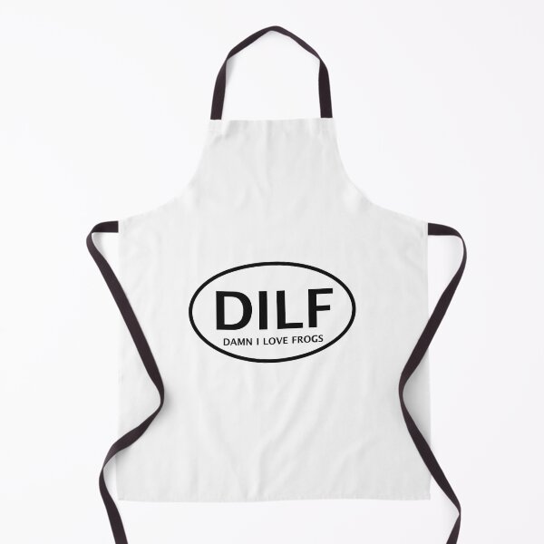 Item preview, DILF Damn I Love Frogs bumper sticker black and white oval sticker funny  designed and sold by Pricecraft.