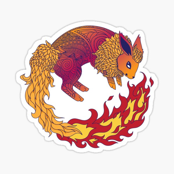 Flaming Fox Sticker
