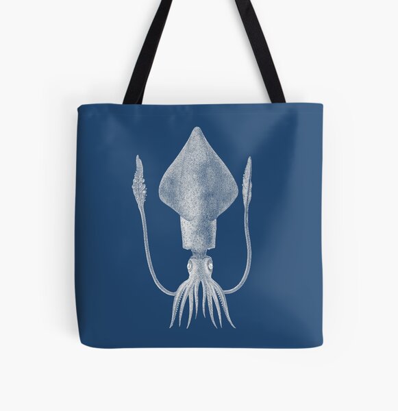Squid (Blue) All Over Print Tote Bag