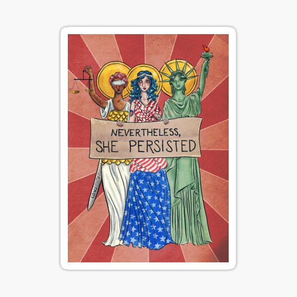Vista previa del artículo con la obra «Sin embargo, ella persistió», diseñado y vendido por Caviglia.