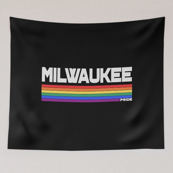 Item preview, Retro Milwaukee LGBT Pride Flag Rainbow Stripe designed and sold by pixeljamz.