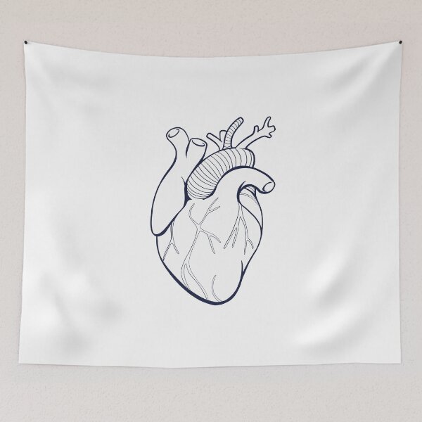 Item preview, Illustrated Human Heart - Black and White designed and sold by NoahSalvatorArt.