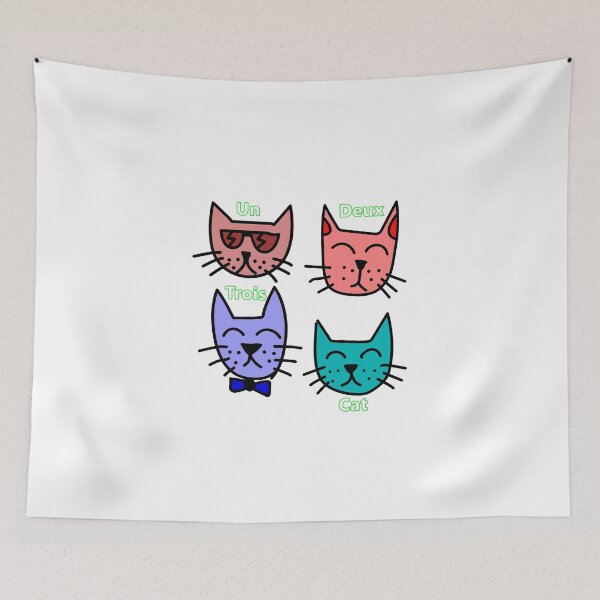 Item preview, CATs Un Deux Trois Cat - French Frency Cats * designed and sold by Sarcasmagic.